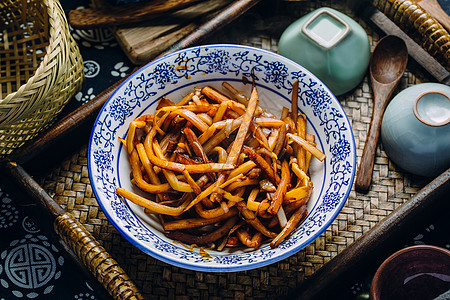 脆爽耳素菜中式中餐美食食材酸笋竹笋背景