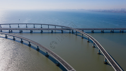 胶州湾大桥青岛胶州湾跨海大桥航拍背景