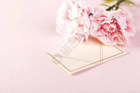 粉红色的康乃馨母亲节康乃馨卡片背景