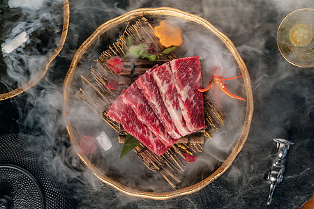 羔羊肉片日本料理牛肉烤肉背景