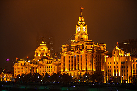 外滩建筑群上海万国建筑群夜景背景