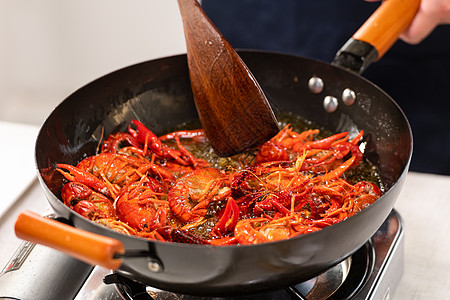 烹饪过程烹饪小龙虾过程背景
