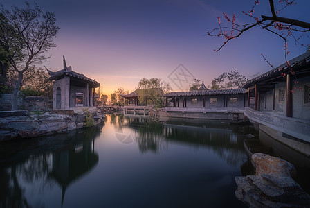 江南西沙湖古镇风光背景图片