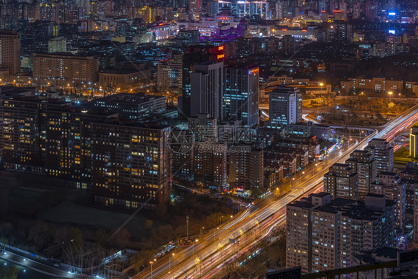 夜景北京西三环路