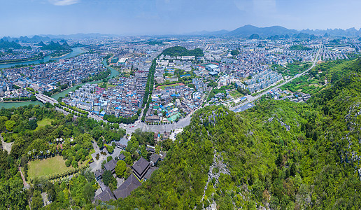 全景航拍城市风光风景城市桂林背景图片
