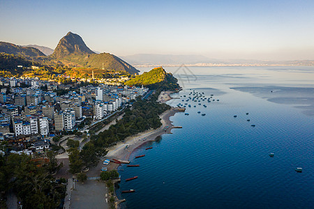 抚仙湖航拍云南抚仙湖湖边背景