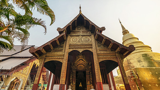 泰国清迈地标寺庙帕辛寺图片