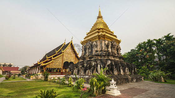 泰国清迈古城内地标寺庙清曼寺图片