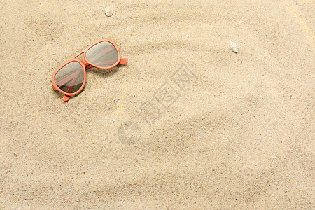 太阳镜海报沙滩旅行背景