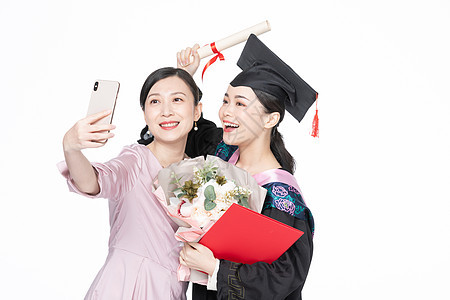 母女自拍庆祝女儿大学毕业图片