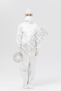 防护服全身穿防护服的医护人员背景