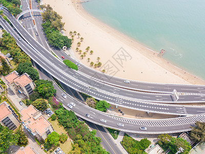 海边马路航拍厦门网红环岛路背景