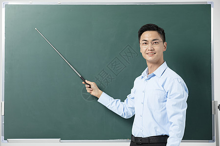 男性教师拿教棍讲课老师高清图片素材
