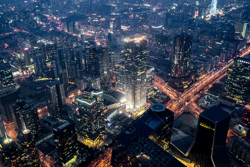 北京东三环国贸夜景图片