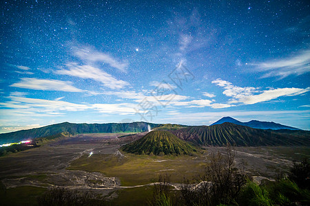 布洛莫火山印尼布莫尔火山星空夜景背景