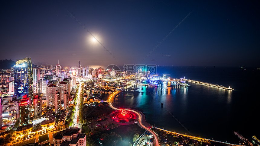 青岛城市夜景图片