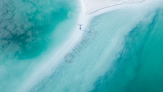 青海海西网红景区翡翠湖背景图片