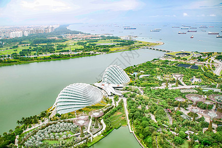 俯瞰新加坡滨海湾花园双馆背景图片