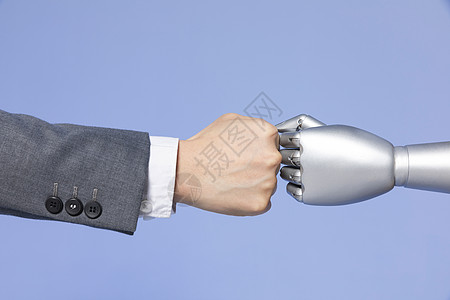 机器人握手科技商务合作背景