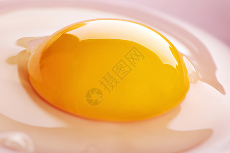 鸡蛋磕开盛放在盘子里蛋黄和蛋清背景图片