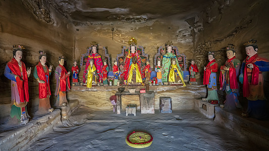 西北榆林红石峡洞窟佛像图片