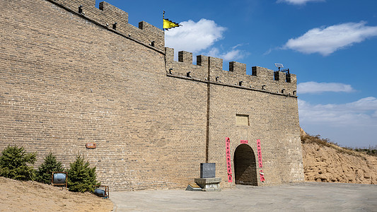 历史墙西北榆林镇北台长城遗址背景