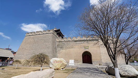 西北榆林古城城楼建筑背景图片