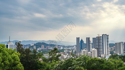 孔雀城福建省会福州城全景背景