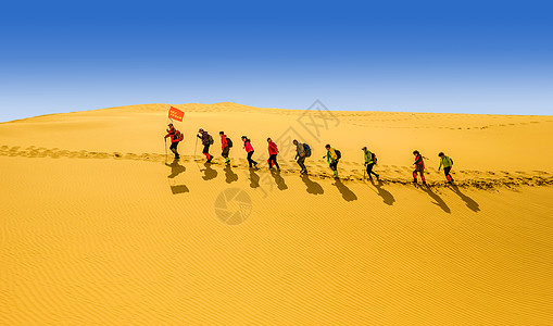 内蒙古沙漠内蒙古库布其沙漠旅游团风光背景
