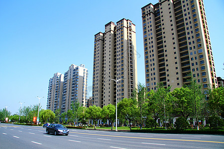 小区马路城市小区楼盘背景