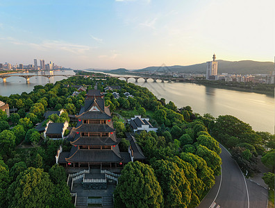 长沙橘子洲航拍图背景