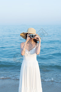 海边唯美人像拍照摄影图片