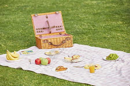 苹果树林户外野餐背景