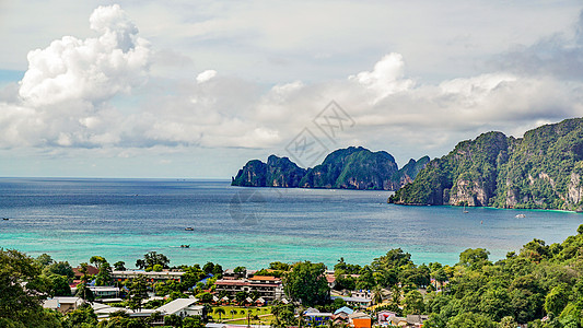 甲米岛泰国海滩泰国皮皮岛山顶观景台背景