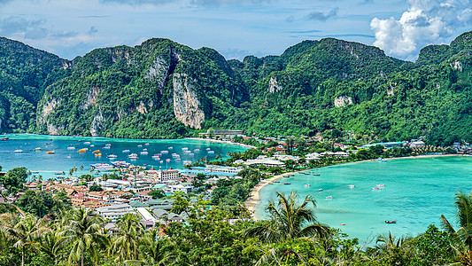 甲米岛泰国海滩泰国皮皮岛山顶观景台背景