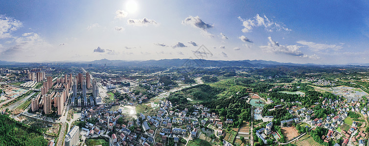 航拍湖南怀化乡村全景图图片