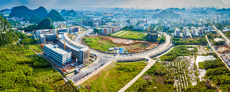 绿色城市开发区创意园工业园全景摄影背景