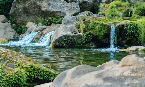 清澈河水贵州河谷冰臼溪流背景