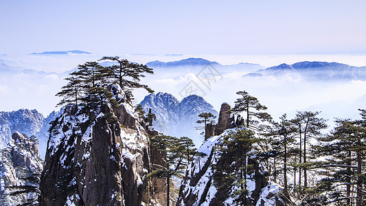 巍峨高山安徽黄山背景