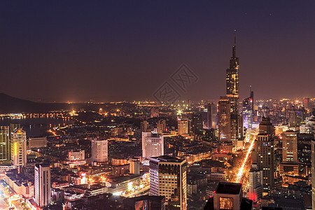 南京夜景南京紫峰大厦鼓楼区高清图片