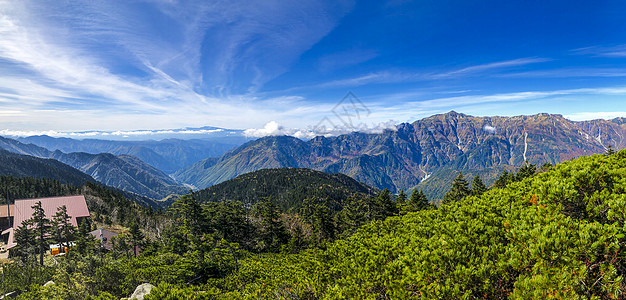 日本阿尔卑斯山群山风光全景图图片