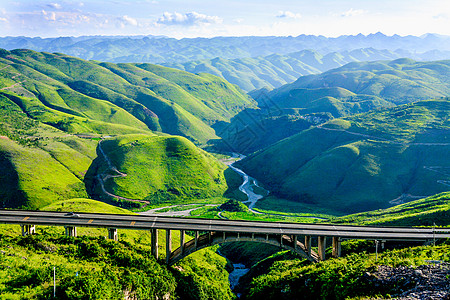 公路美景贵州黔东南高速公路自然风光背景