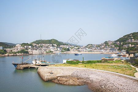 舟山港口舟山虾峙岛海湾背景