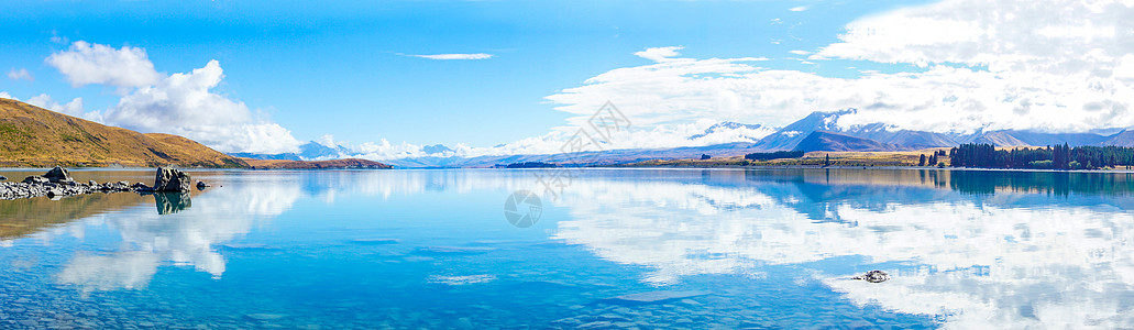 新西兰海新西兰特卡波湖全景背景