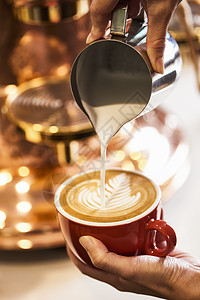 奶油咖啡拉花背景图片