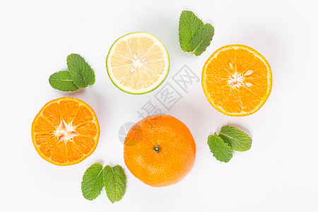柠檬橘子汁橘子和柠檬静物拍摄背景