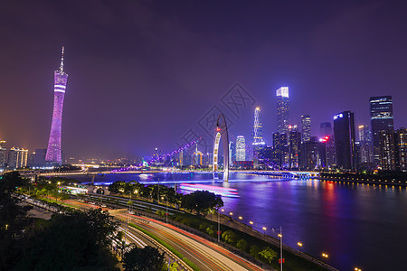 夜游珠江珠江新城夜景背景