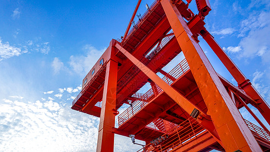 铁建筑徐汇滨江工业建筑橙色塔吊特写背景