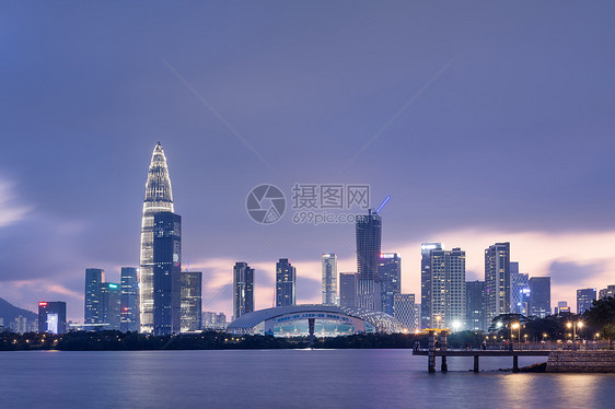 深圳湾夜景图片