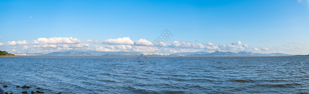 海景夕阳深圳湾公园背景